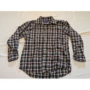 Vintage Sir Pendleton Wool Shirt Men's Large Authentic Black Red Tartan Plaid